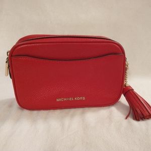 Michael Kors Red Pebbled Leather Belt Bag (No Belt)